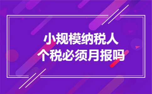 小规模纳税人个税必须月报吗