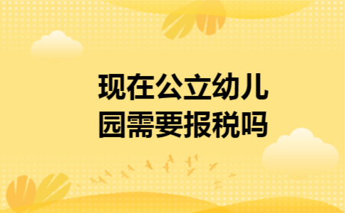 现在公立幼儿园需要报税吗