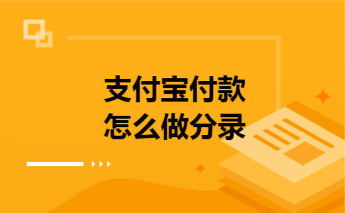 支付宝付款怎么做分录